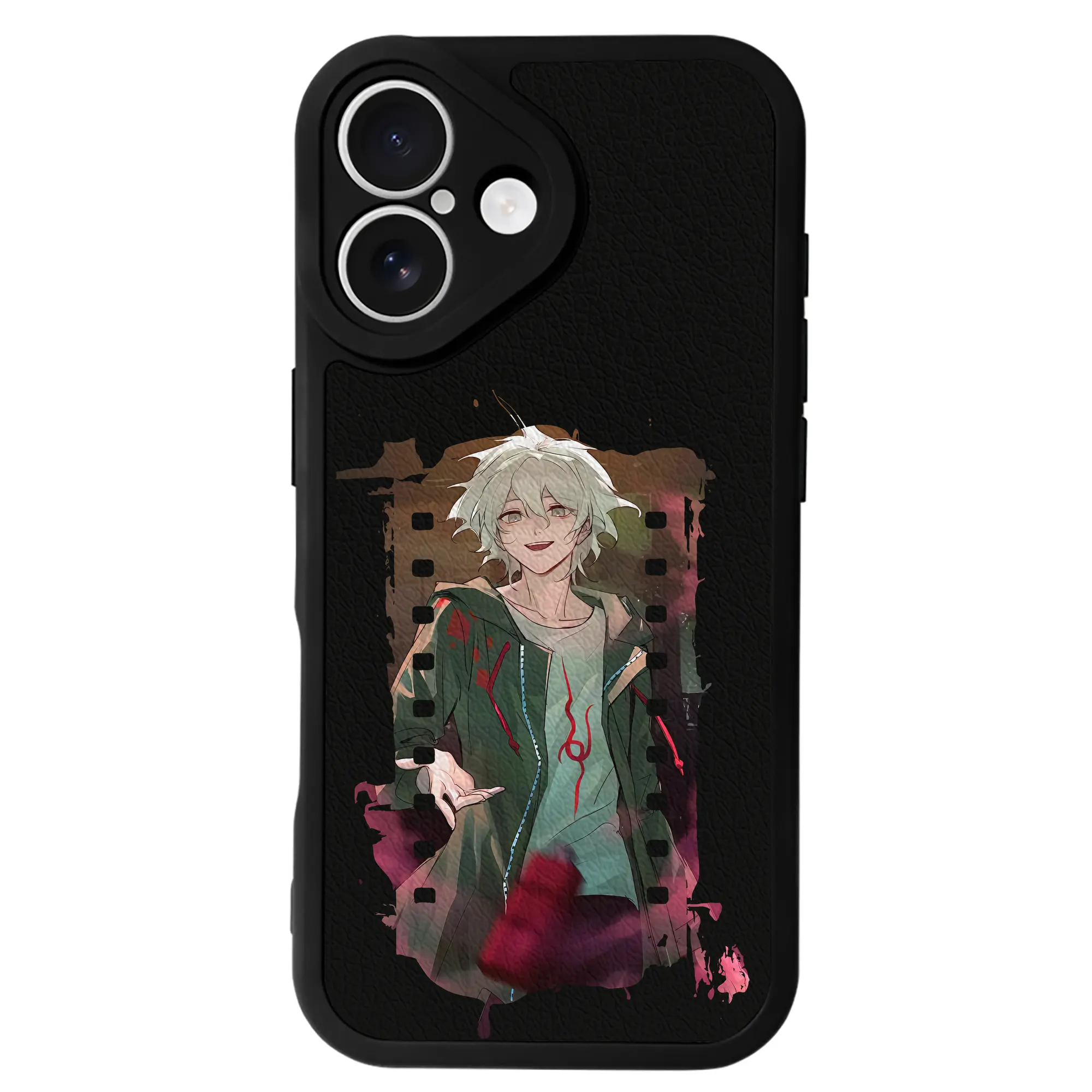 ダンガンロンパ グッズ,狛枝凪斗 - IPhone 16シリーズ対応 ・ シリコンスマホケース ・ レザー調 ・ 高精度フィット ・ 耐衝撃 ・ ワイヤレス充電対応 ・ 精密カット